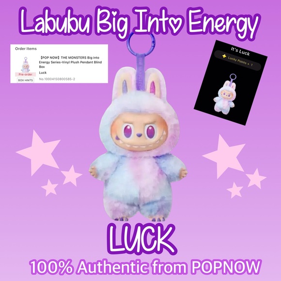 NIB ‘Luck’ - AUTHENTIC The Monsters LABUBU Big Into Energy V3 - Picture 1 of 7